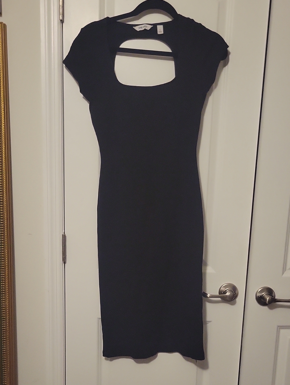 Nine West Black Cutout Midi Bodycon Dress